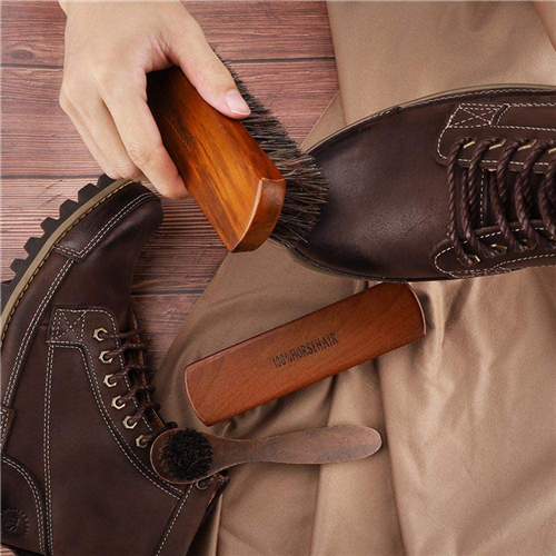 Leather shoe polishing brush